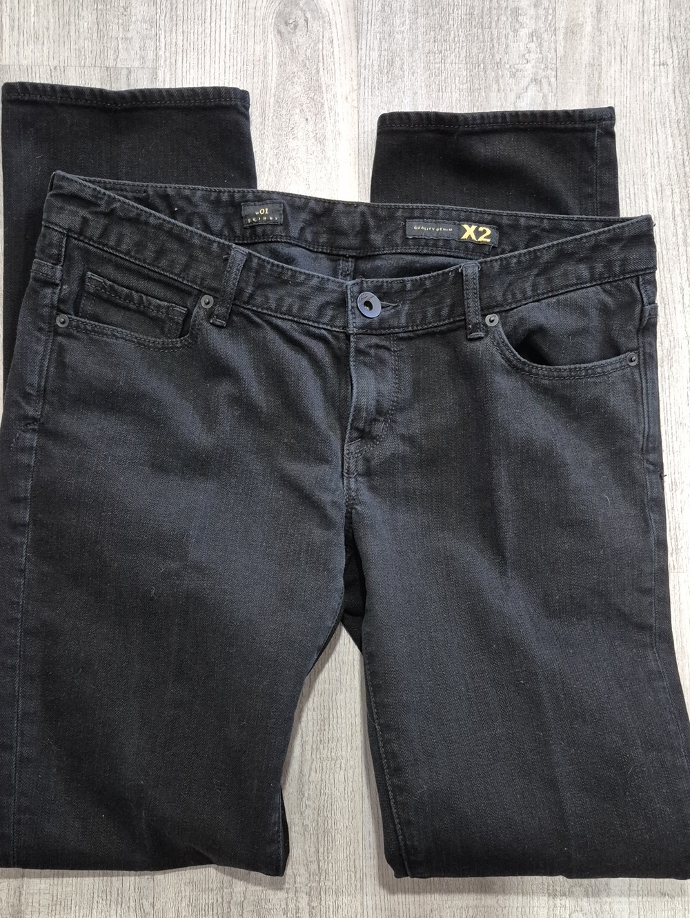 X2 Black Skinny Jeans - Stretch Slim Fit 12L